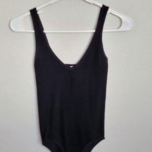 Ribbed V-neck Bodysuit